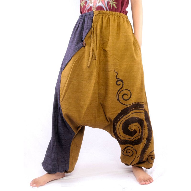 Aladinhose zweifarbig mit Spirale bedruck