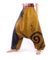 harem pants two-coloured with spiral print