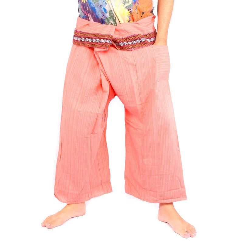 Thai Fischerhose mit Muster Borte - Baumwolle