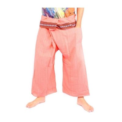 Thai fishing pants with pattern braid - cotton