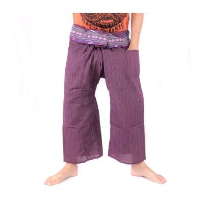 Thai fishing pants with pattern braid - cotton