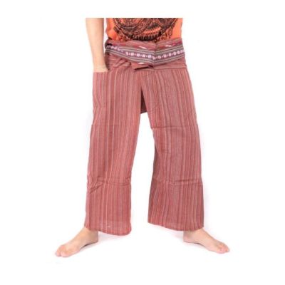 Thai fishing pants with pattern braid - cotton