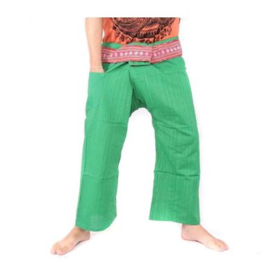 Thai fishing pants with pattern braid - cotton