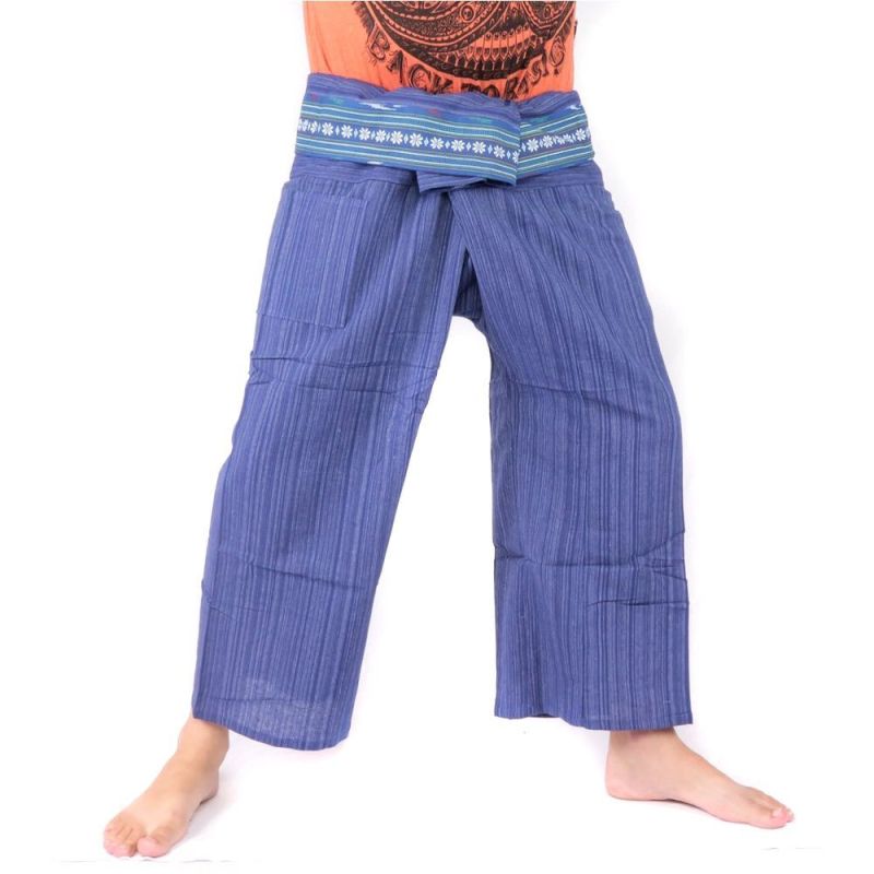 Thai Fischerhose mit Muster Borte - Baumwolle