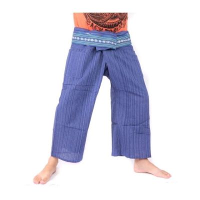 Thai fishing pants with pattern braid - cotton