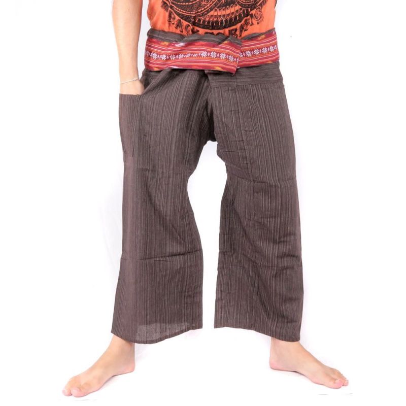 Thai Fischerhose mit Muster Borte - Baumwolle