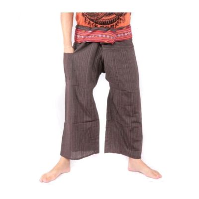 Thai fishing pants with pattern braid - cotton