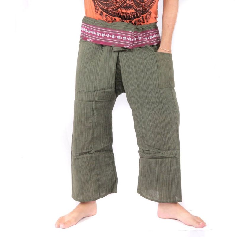 Thai Fischerhose mit Muster Borte - Baumwolle