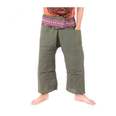 Thai fishing pants with pattern braid - cotton