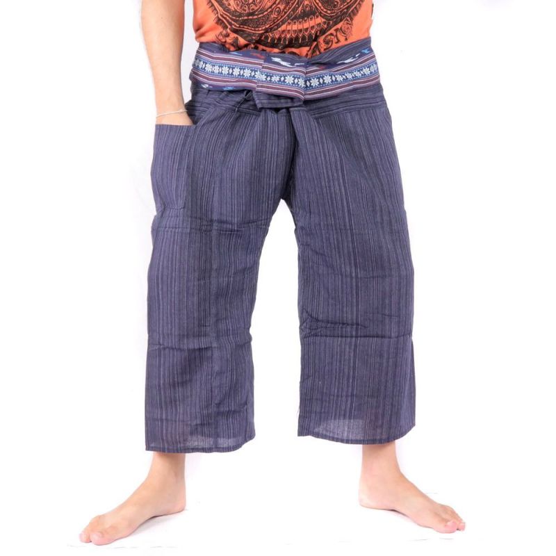 Thai Fischerhose mit Muster Borte - Baumwolle