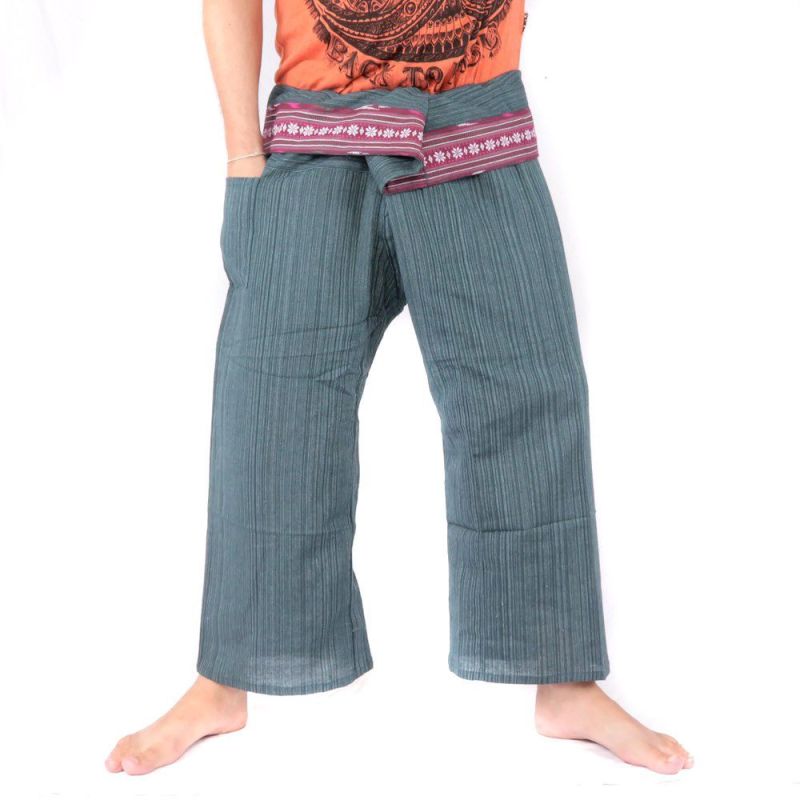 Thai Fischerhose mit Muster Borte - Baumwolle