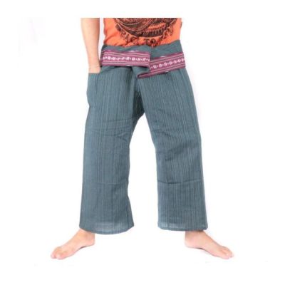 Thai fishing pants with pattern braid - cotton