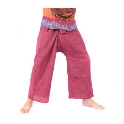 Thai fishing pants with pattern braid - cotton