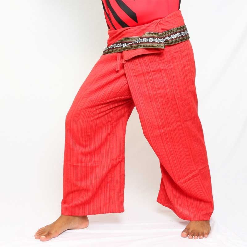 Thai Fischerhose mit Muster Borte - Baumwolle