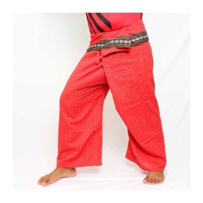 Thai fishing pants with pattern braid - cotton