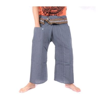 Thai fishing pants with pattern braid - cotton
