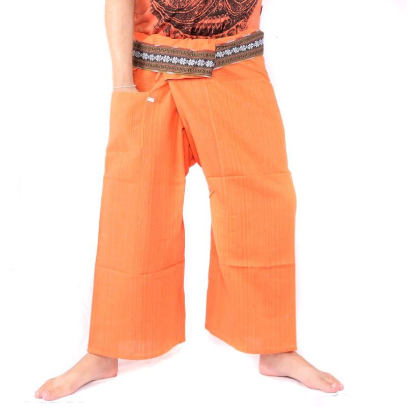 Thai Fischerhose mit Muster Borte - Baumwolle