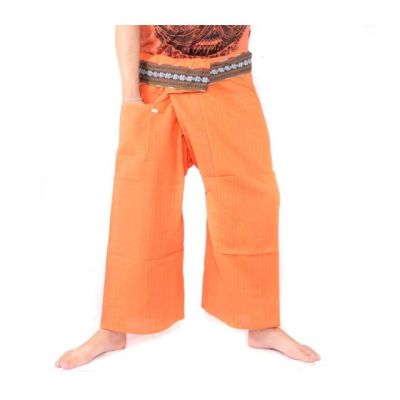 Thai fishing pants with pattern braid - cotton