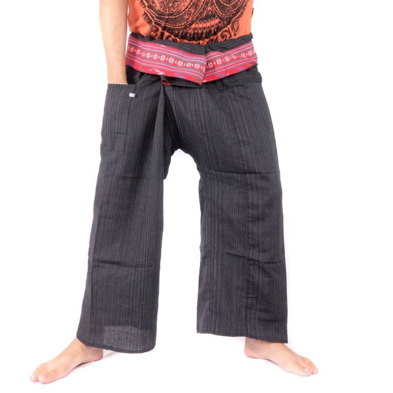 Thai Fischerhose mit Muster Borte - Baumwolle