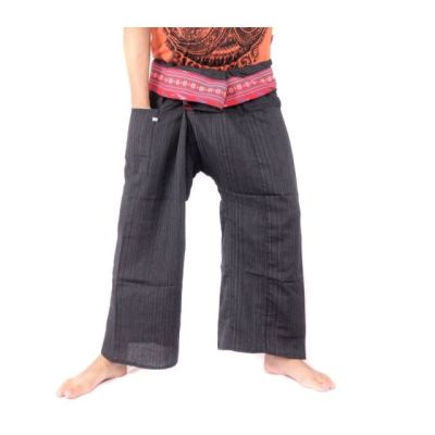 Thai fishing pants with pattern braid - cotton