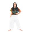 Comfortable harem pants in white cotton