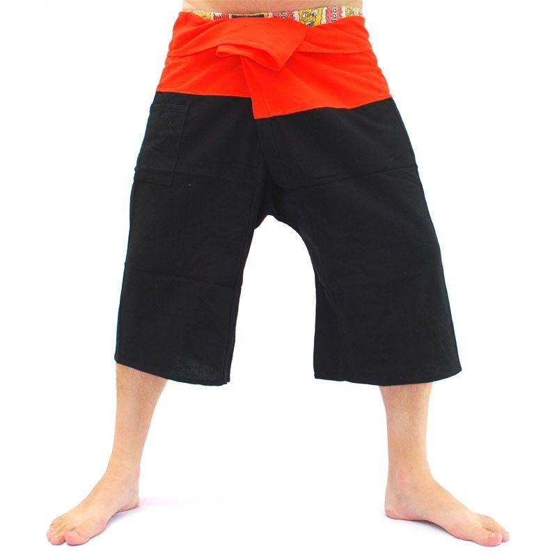 3/5 Thai fisherman pants - two-tone - cotton