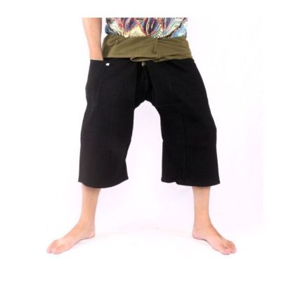 3/5 Thai fisherman pants - two-tone - cotton