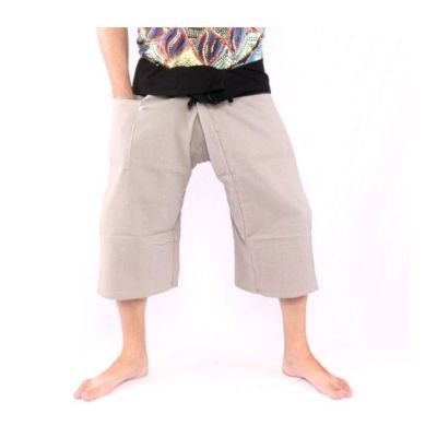 3/5 Thai fisherman pants - two-tone - cotton