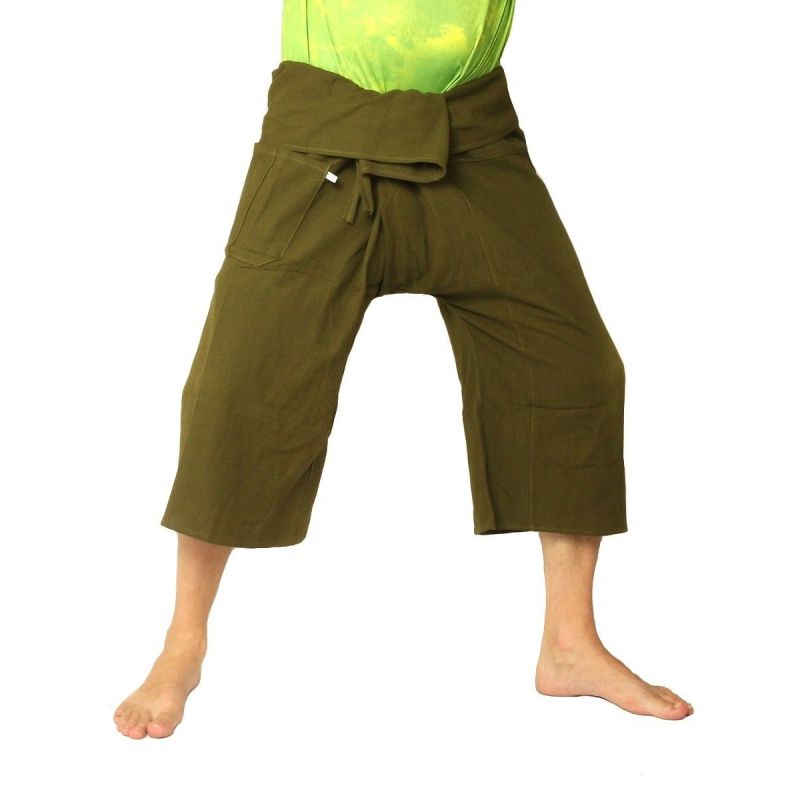 Kurze Thai Fischerhose  schwere Baumwolle