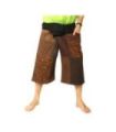 Kurze Thai Fischerhose Patchwork Shorts