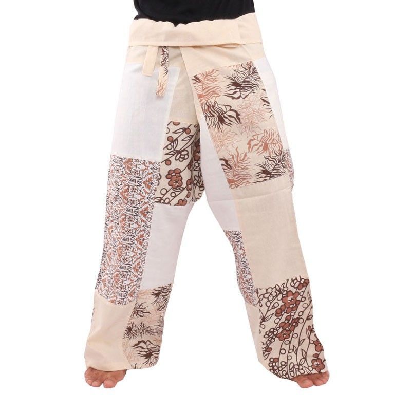 Pantalon de pêcheur thaïlandais en patchwork taille M