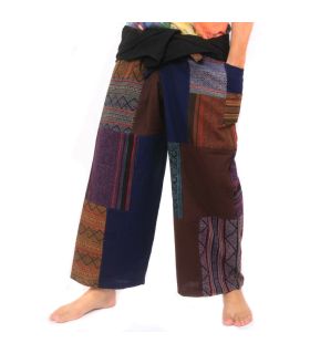 Handgefertigte Thai Wickelhose/Fischerhose Patchwork aus Chiang Mai | Einzigartiges Design