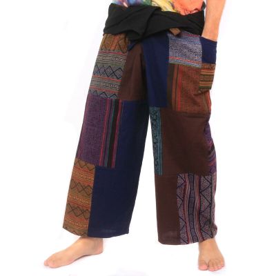 Handgefertigte Thai Wickelhose/Fischerhose Patchwork aus Chiang Mai | Einzigartiges Design