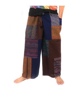 Handgefertigte Thai Wickelhose/Fischerhose Patchwork aus Chiang Mai | Einzigartiges Design