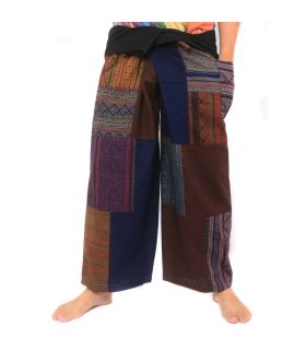 Handmade Thai wrap pants / fishing pants patchwork from Chiang Mai | Unique Design
