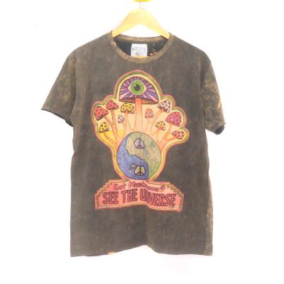 "No Time" Mushroom T-Shirt Size M Stonewashed