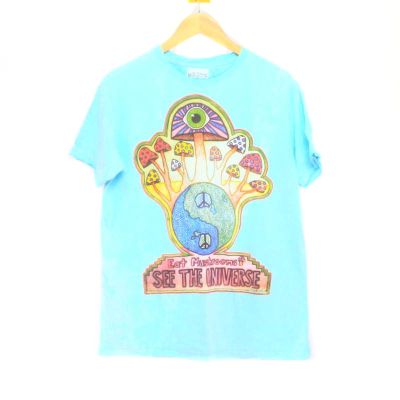 "No Time" Mushroom T-Shirt Size M Stonewashed