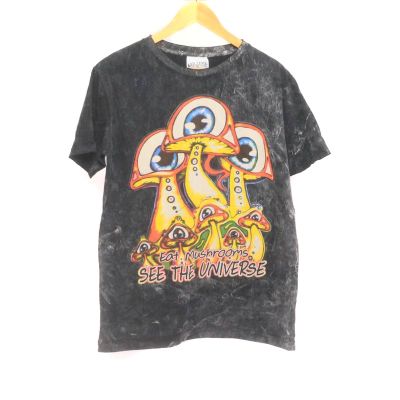 "No Time" Mushroom T-Shirt Size M Stonewashed