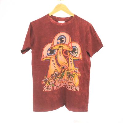 "No Time" Mushroom T-Shirt Size M Stonewashed