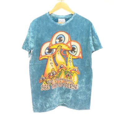 "No Time" Mushroom T-Shirt Size M Stonewashed