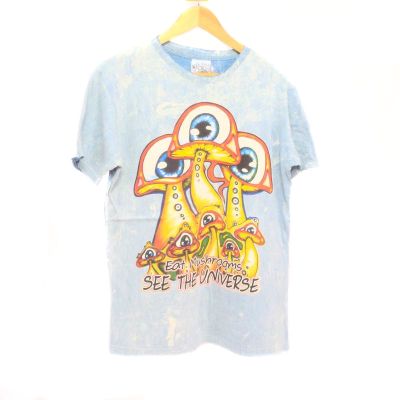 "No Time" Mushroom T-Shirt Size M Stonewashed