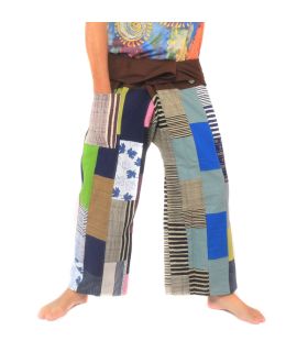 Patchwork de pantalons de pêcheur thaïlandais