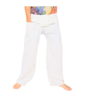 Thai fisherman pants - white - extra long cotton