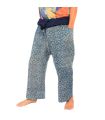 Authentische Thai Wickelhose aus Chiang Mai - Indigo Druck auf schwerer Baumwolle (Größe M)