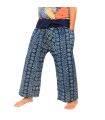 Authentic Thai Fisherman Pants from Chiang Mai - Indigo Print on Heavy Cotton (Size M)