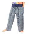 Authentic Thai Fisherman Pants from Chiang Mai - Indigo Print on Heavy Cotton (Size L) Authentic Thai Fisherman Pants from Chiang Mai - Indigo Print on Heavy Cotton (Size L)