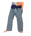 Authentic Thai Fisherman Pants from Chiang Mai - Indigo Print on Heavy Cotton (Size L) Authentic Thai Fisherman Pants from Chiang Mai - Indigo Print on Heavy Cotton (Size L)