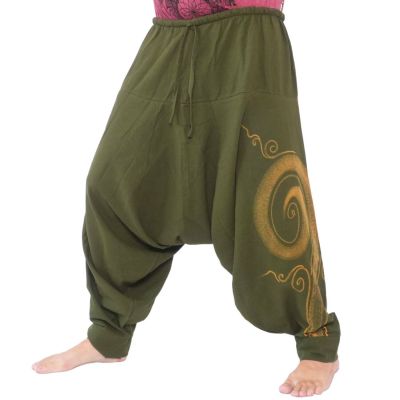 Aladinhose handbemalt Spirale gold/weiss