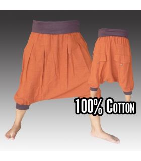 3/4 Aladinhose - Pisett orange mit 2 Potaschen