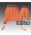 3/4 Aladinhose - Pisett orange mit 2 Potaschen
